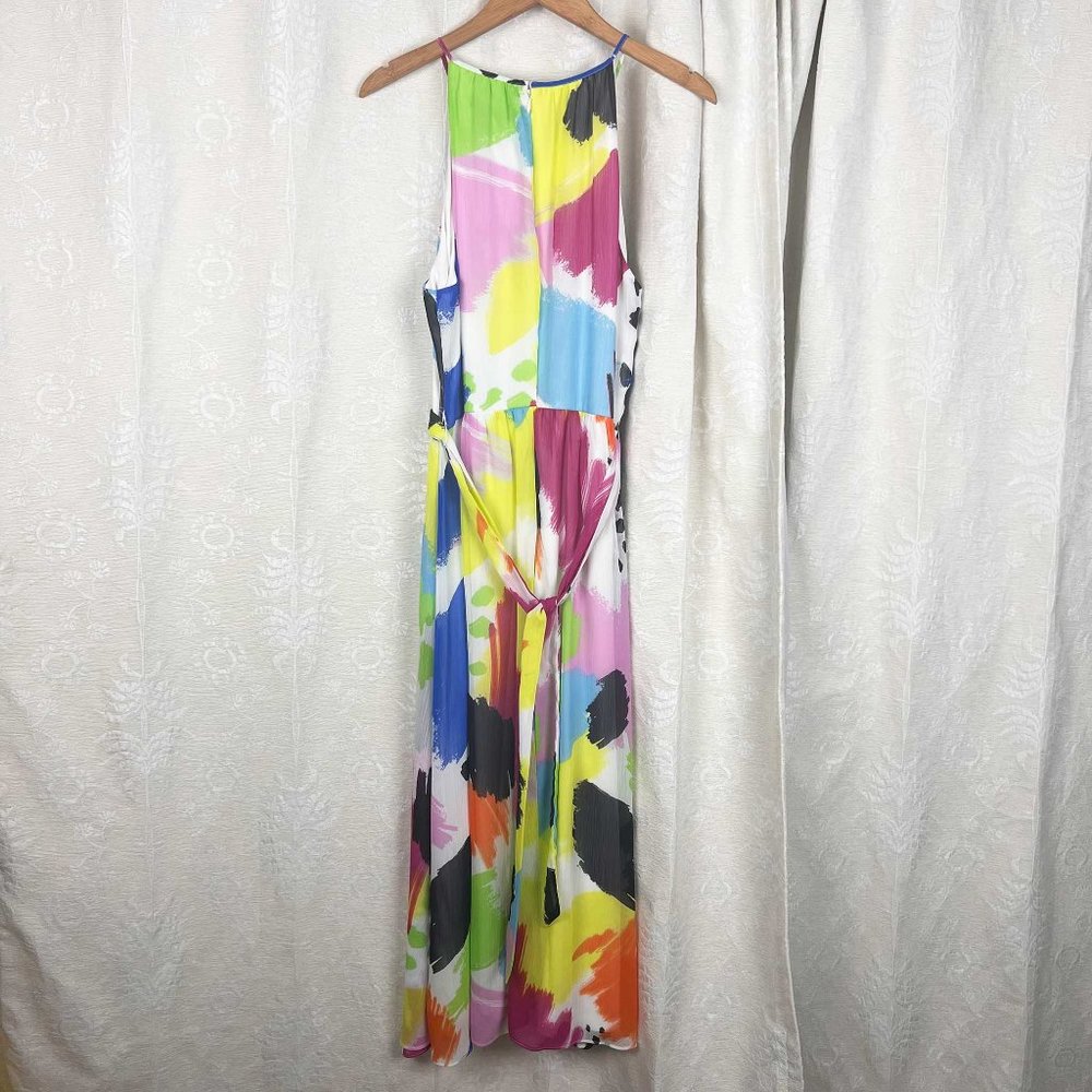 DKNY abstract rainbow print halter midi dress - Picture 7 of 12